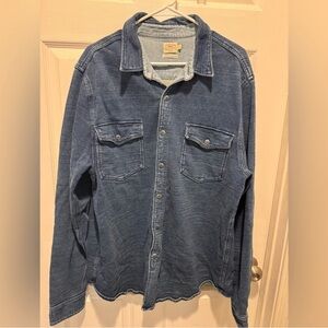 Faherty Blue Denim Shirt Jacket